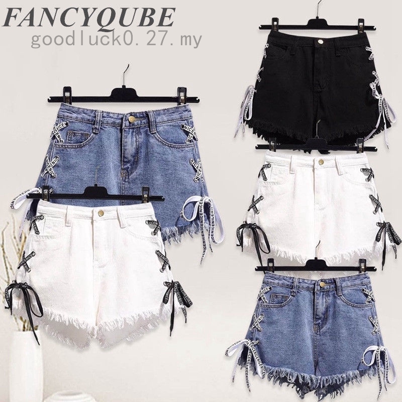shorts jeans rasgado cintura alta