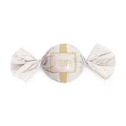 Papel Trufa 14,5x15,5cm - Petit Poa Branco Ouro - 100 unidades - Cromus - Rizzo Embalagens