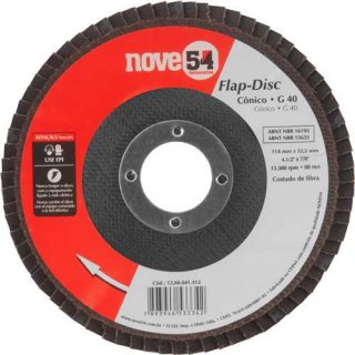 Kit 10 Disco Flap Cônico 4.1/2" G40 Nove54