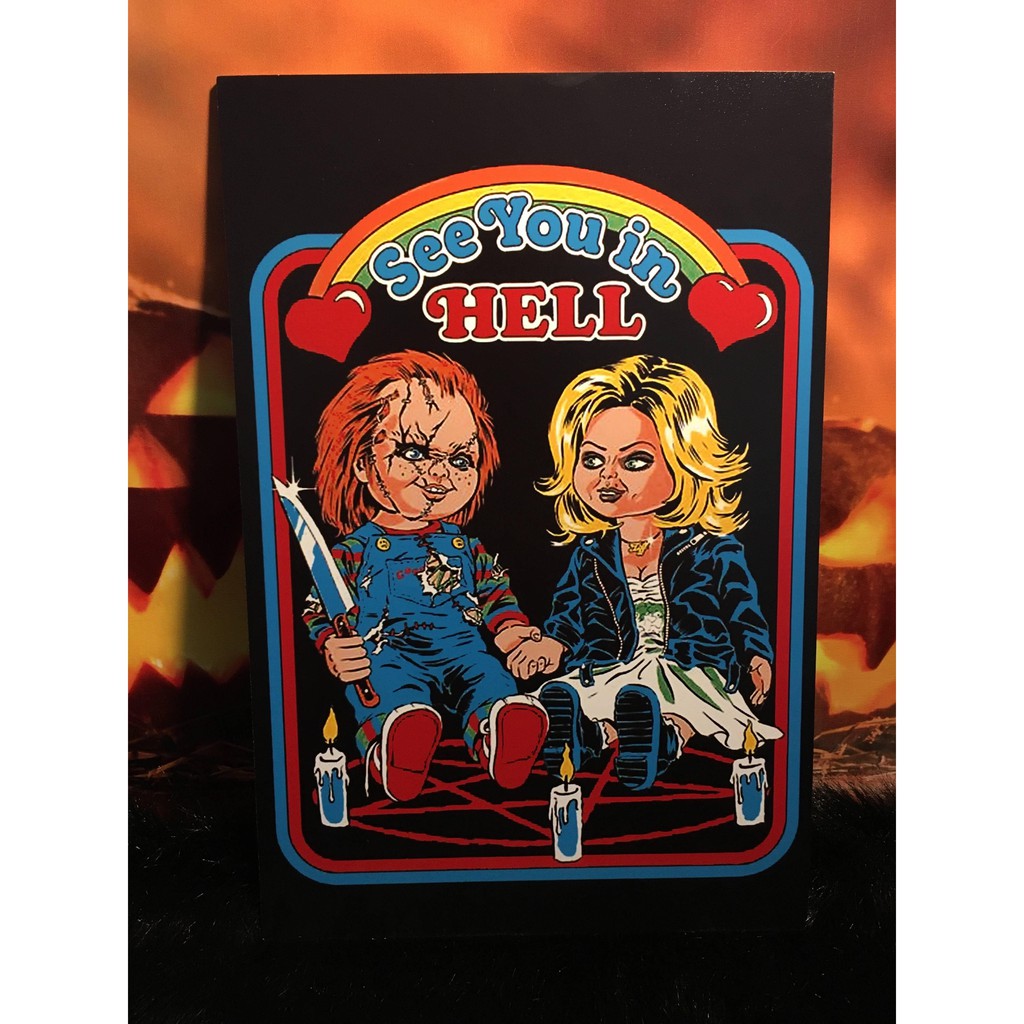 Halloween Placa Decorativa Chucky Tiffany Bride of Chucky Filme Terror Horror Slasher