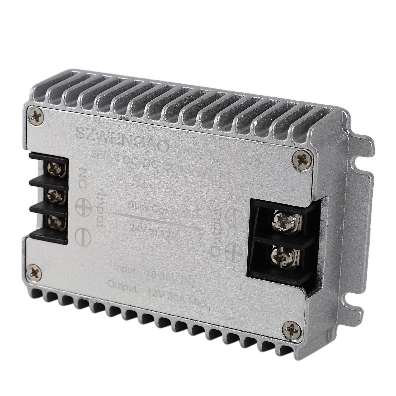 DC 24V To 12V Converter 360W 30A - Waterproof Voltage Reducer For Car, Truck, LED Lights, IP68