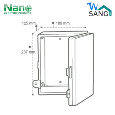 รูปสินค้า ตู้ไฟ ตู้กันน้ำพลาสติก NANO ฝาทึบ ฝาใส เปิด-ปิดได้ (NANO-22W) ขนาด19x24x12.5ซม. @wsang