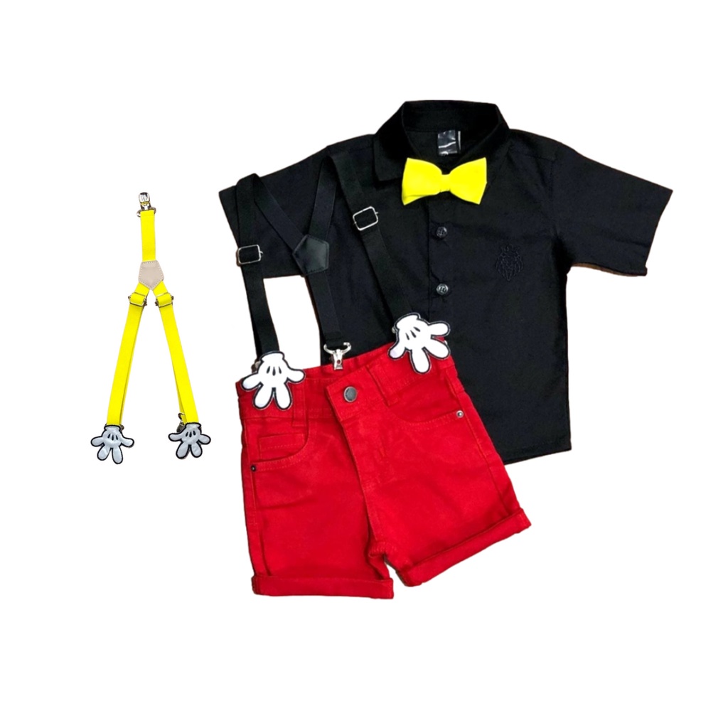 Roupa infantil menino bebê tema festa aniversário mickey 1 ao 8