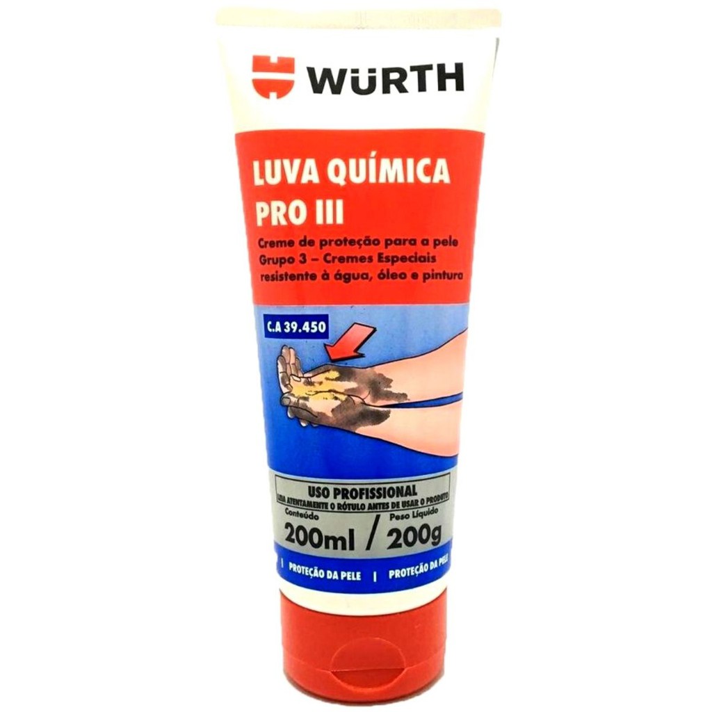 Luva Quimica Wurth Pro 3 Creme De Mão Para Pintor Mecanico em Oferta na Shopee