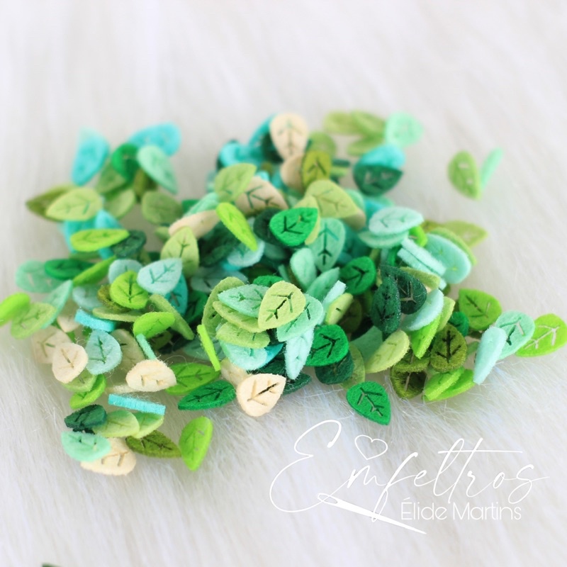 Recortes de folhinhas em tons de verde - Recorte a laser - Tamanhos variados 50 unidades em Oferta na Shopee