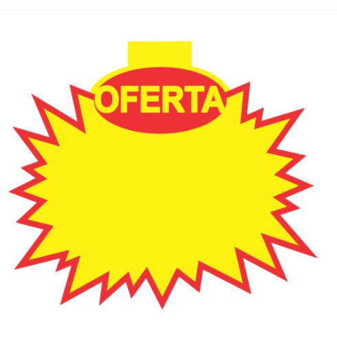 cartaz Splash Oferta e Promoção - 16x14cm / 100Unidades - oferta / branco ou amarelo em Oferta na Shopee