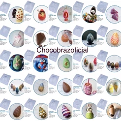 forma bwb silicone ovo de Páscoa trabalhados 49 modelos (3 partes) páscoa 2025 (CHOCO)