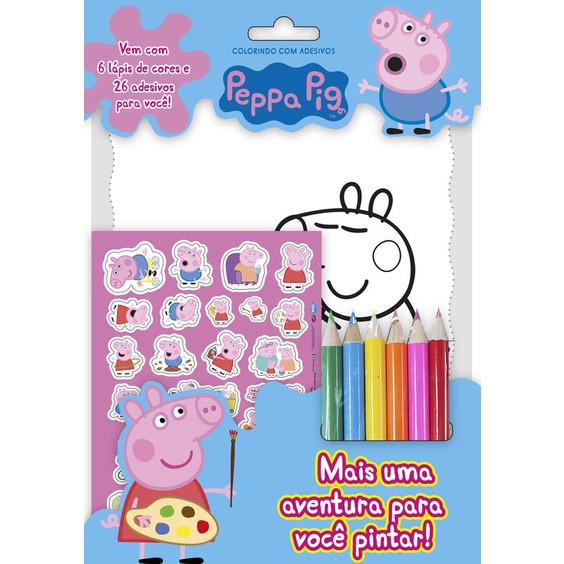 Peppa Pig - Colorindo com Adesivos 04 em Oferta na Shopee