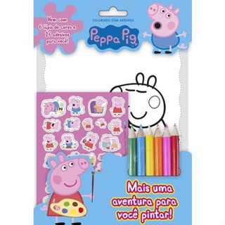 Peppa Pig - Colorindo com Adesivos 04 em Oferta na Shopee
