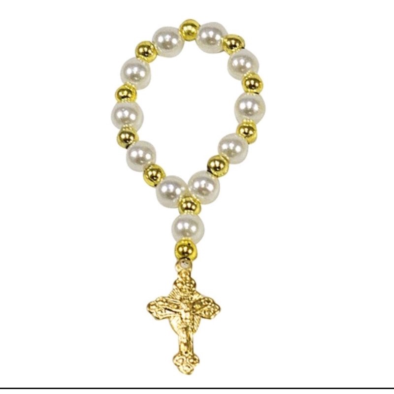 Mini terco perolas 5 unidades perolado com dourado em Oferta na Shopee