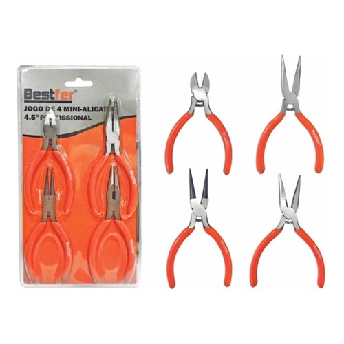 Jogo 4 Mini Alicate Artesanato Bijuteria Mola Ferramenta Pesca