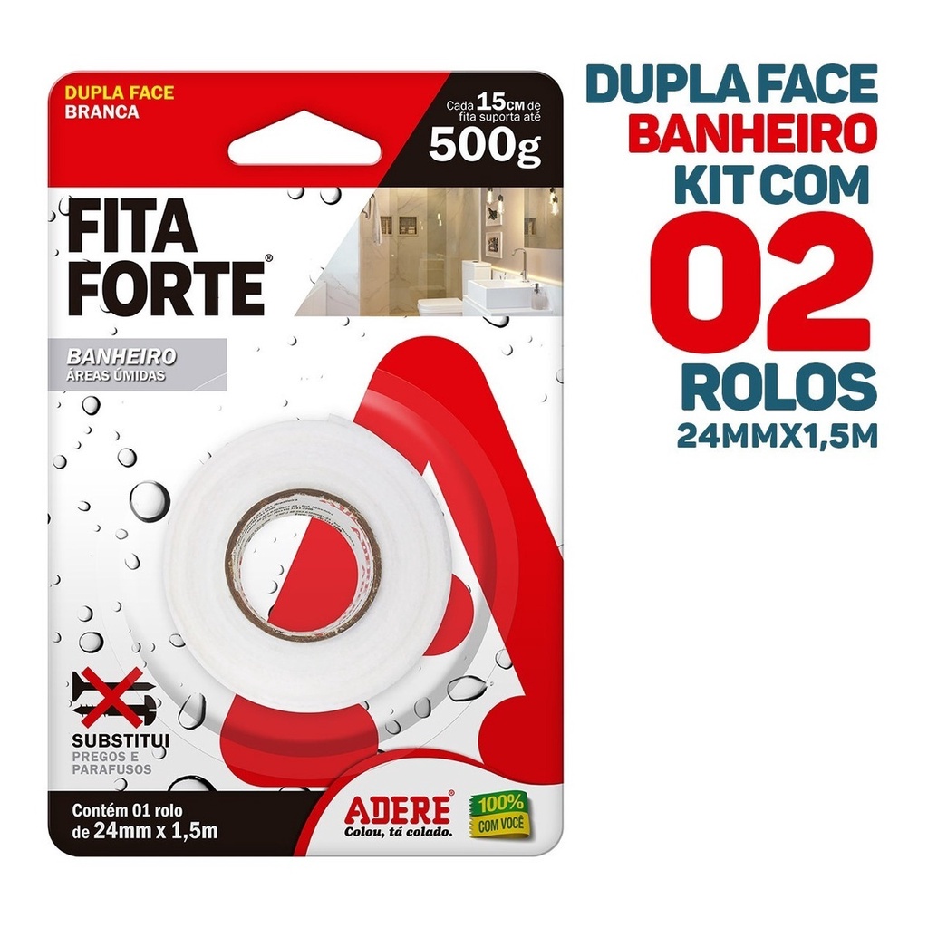 2x Fita Dupla Face Espuma Fita Forte Banheiro Areas Umidas