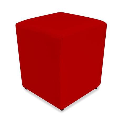 Puff Quadrado Vermelho Courino Liso de Decoração Banco Sala Assento Quarto. em Oferta na Shopee