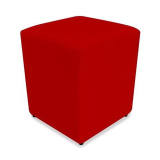 Puff Quadrado Vermelho Courino Liso de Decoração Banco Sala Assento Quarto. em Oferta na Shopee