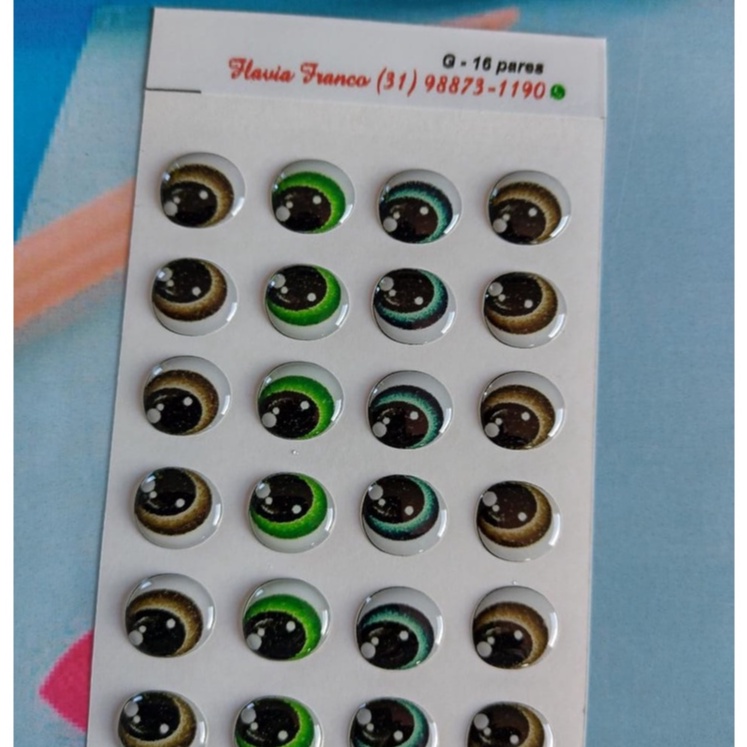 Luna G 16 pares Olhinhos Resinados