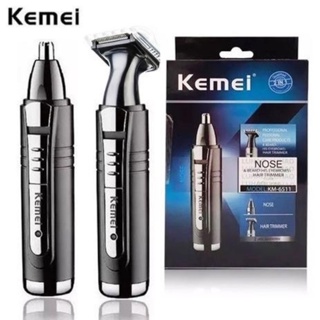 Máquina De Tirar Pelos - Nariz Barba E Cabelo Kemei Km-6511 em Oferta na Shopee