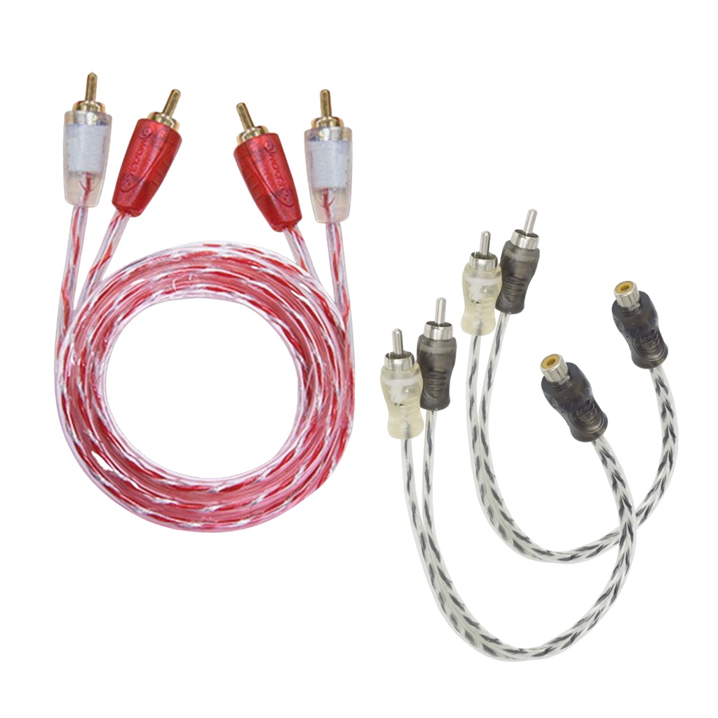 Kit Com Cabo Automotivo Rca 1 Metro + 2 Cabos Y Blindado 4mm em Oferta na Shopee