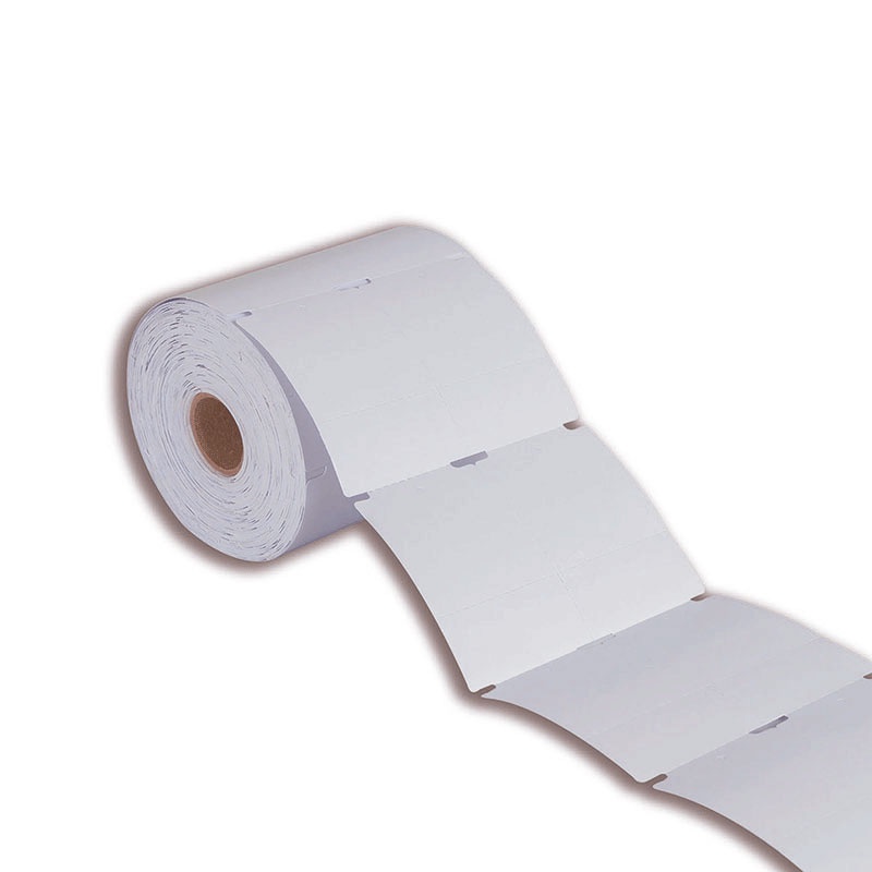 Etiqueta tag roupa 40x60mm 4x6cm (2 colunas) 1 picote Couche cartão 170g Zebra Argox Elgin Rolo 30m