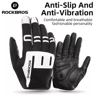 Luvas De Ciclismo ROCKBROS Motocicleta Unissex Respiráveis Confortável SBR À Prova De Choque Mountain Bike Refletor Safety Night Riding Acessórios