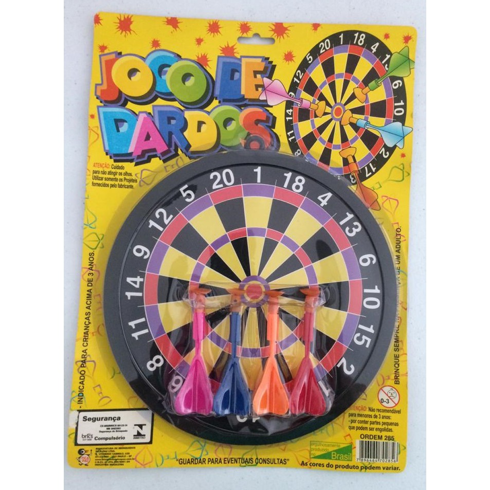 Jogo De Dardos Infantil com Tabuleiro de 21cm e 4 Dardos
