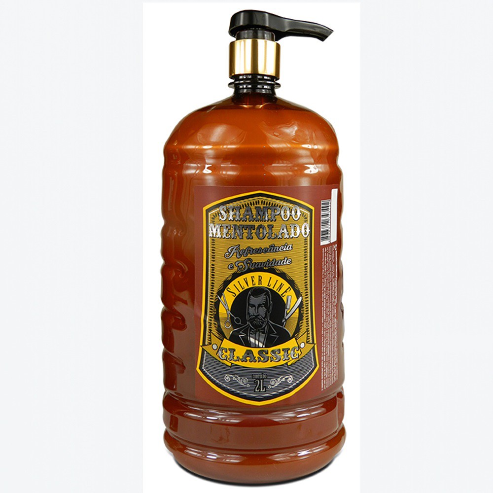 Shampoo Mentolado Barba E Cabelo Silver Line Classic 2 litros