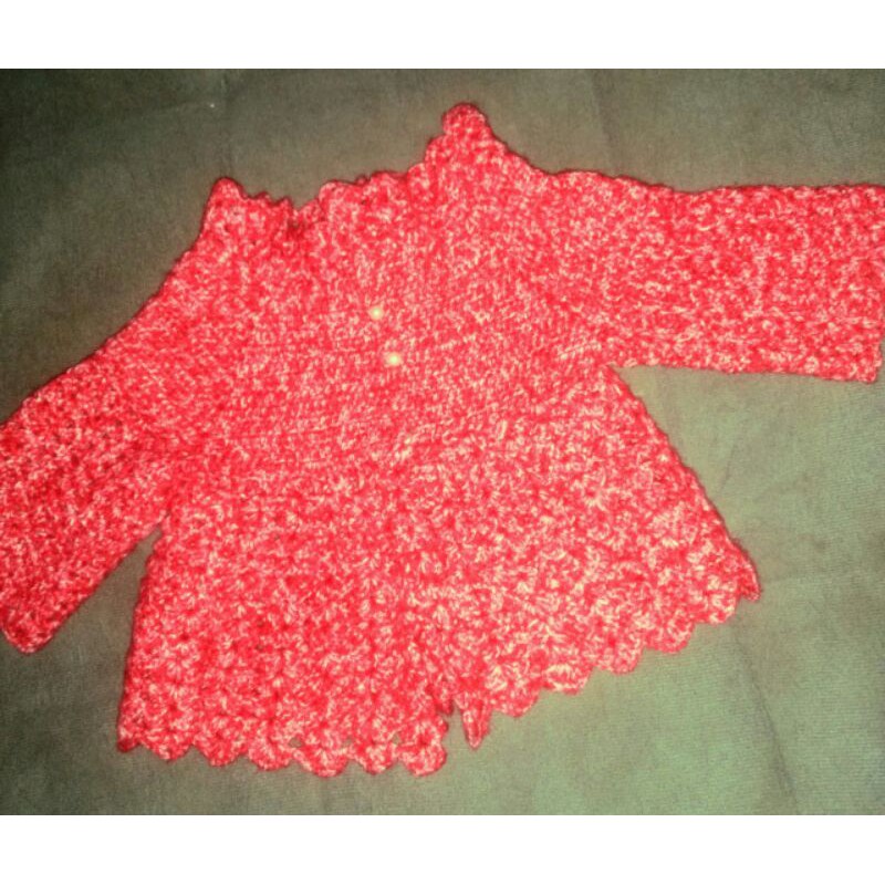 linda blusa de croche BB menina p  vermelha
