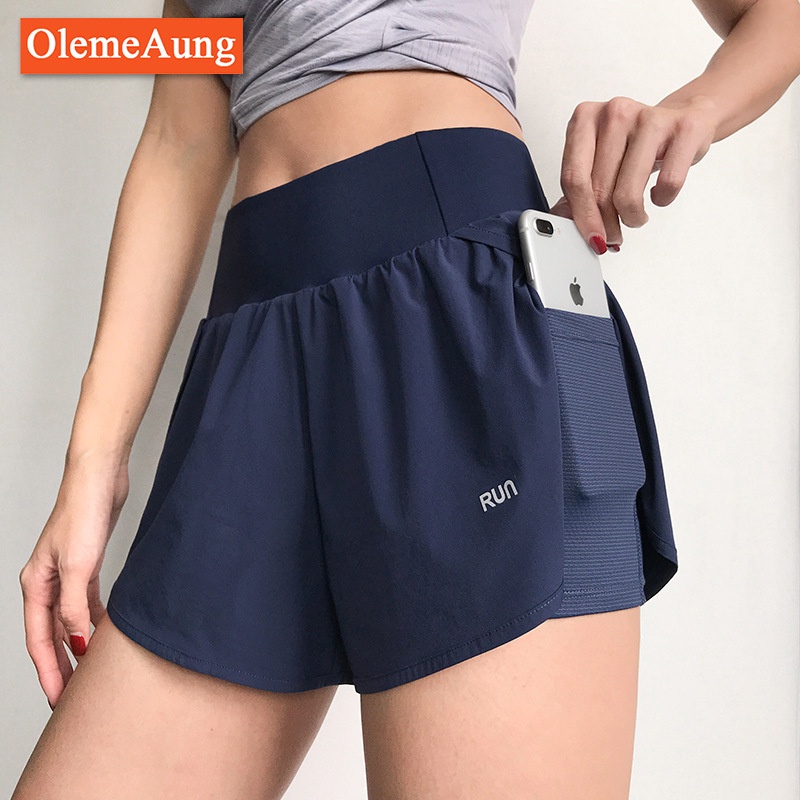 womens knee length yoga shorts