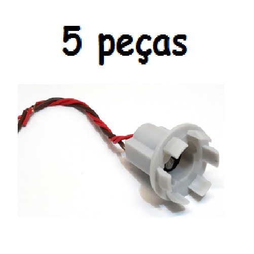 Soquete Com Garra Nylon Modelo Roseta / Margarida 2 polos - KIT COM 5 PEÇAS - DM2003