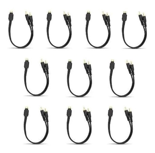 Kit Com 10 Cabos Y De Audio Rca 2 Macho 1 Femea Som