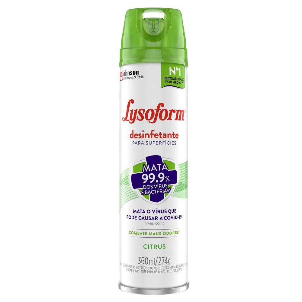 Desinfetante Aerossol Lysoform Citrus 360ml - Home & Living