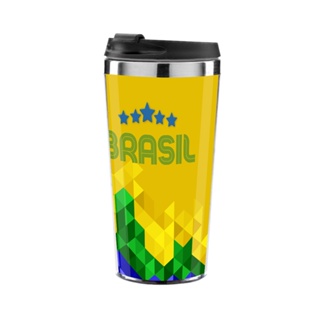 Copo Termico Brasil amarelo, verde e azul. em Oferta na Shopee