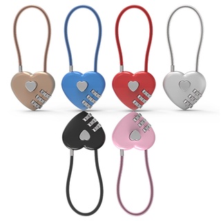 COLO Zinco Liga Arame Corda Senha Fechadura Mini Forma De Coração Padlock Viagem De Bagagem