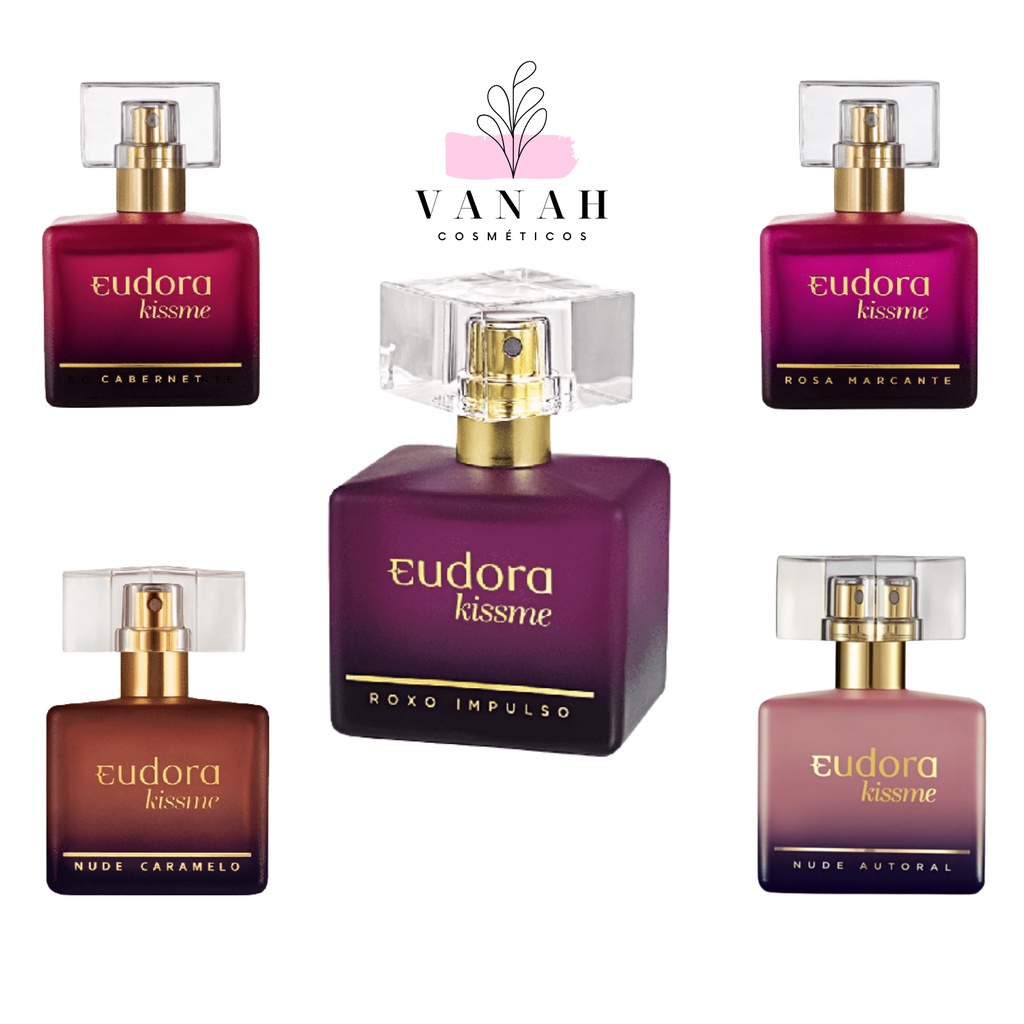 Perfumes Kiss Me Eudora Roxo Impulso Rosa Marcante Nude