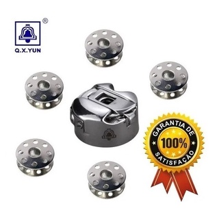 Caixa De Bobina Costura Reta Industrial Com Mola + 5 Bobinas