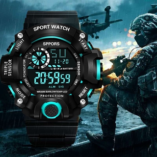 Novo Relógio De Camuflagem Multifuncional Masculino Esportivo Eletrônico À Prova D