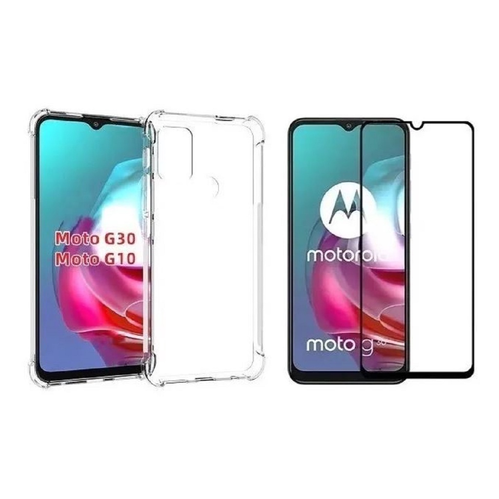 Capa Capinha Case + Pelicula Vidro 3d Para Moto G10 G20 G30