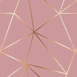 Papel de parede Geométrico Gold Carmim Meia Parede