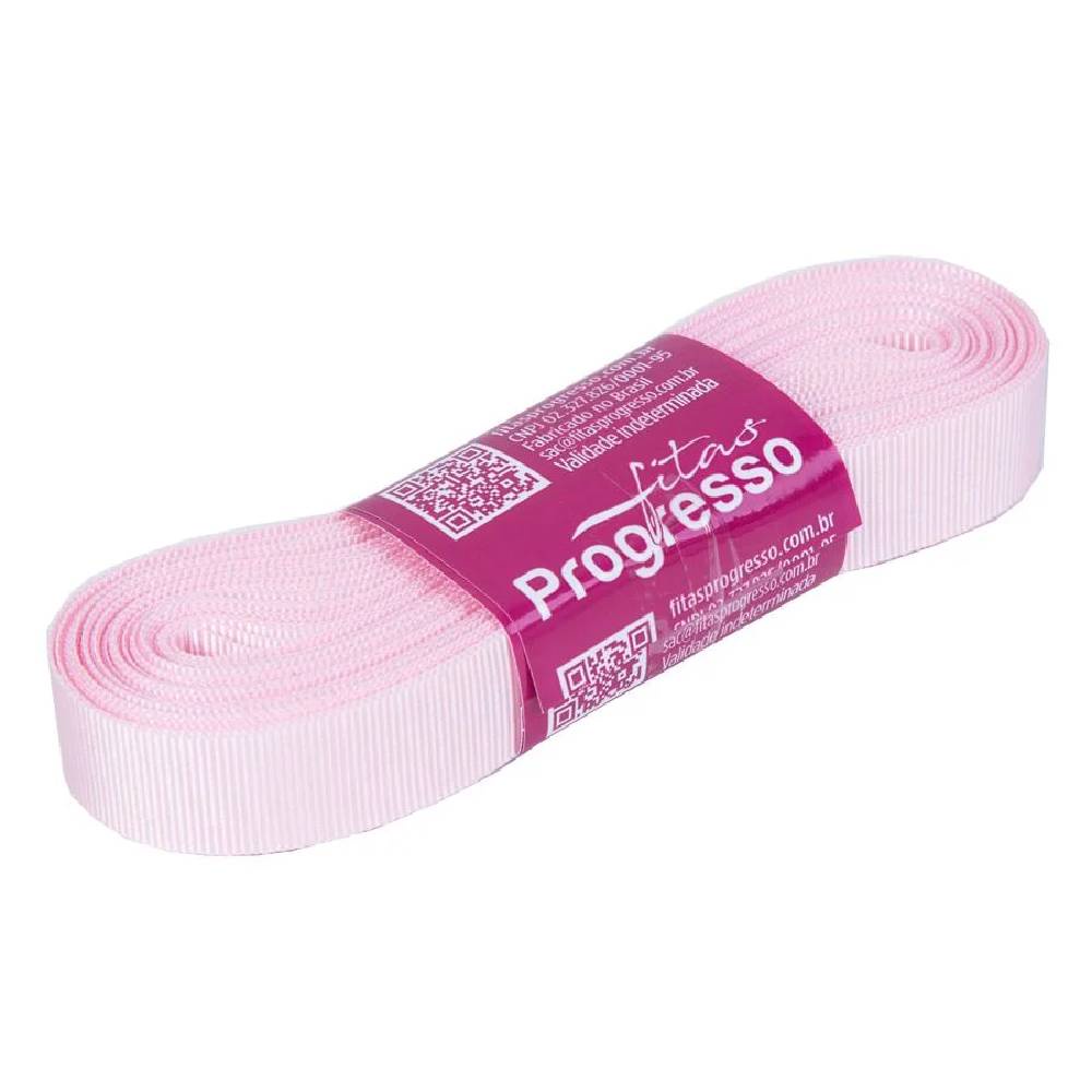 Fita Gorgurão Progresso 15mm nº3 - 10m 206 Rosa Claro - 1un