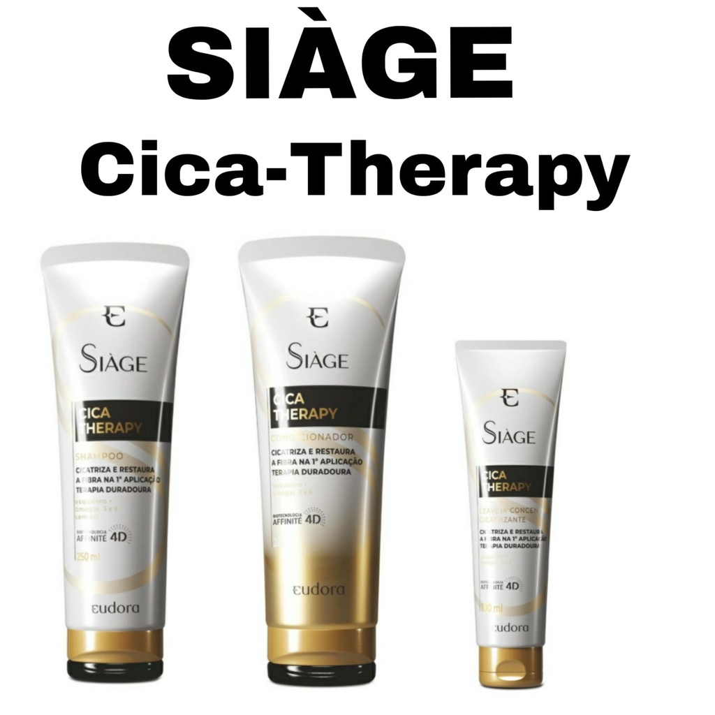 Combo Siage Cica Therapy Eudora LANÇAMENTO  sh+cond+leave in
