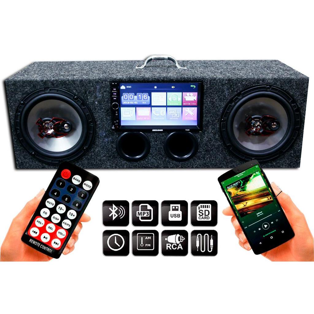 Caixa Amplificada Bluetooth Ativa 6 Bravox + Multimidia Mp5