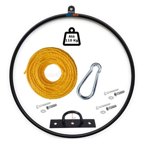 Lira Acrobática Circense Preta ( Lyra Redonda) Frete Gratis