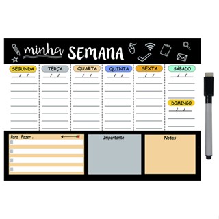 Quadro Planejador de Metal Semanal 20x26cm + Caneta em Oferta na Shopee