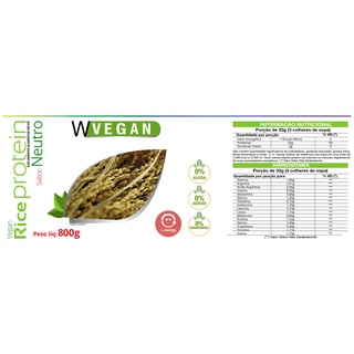 Rice Protein 660g Sem Sabor Neutro WVegan Proteina de Arroz 660 gramas ...