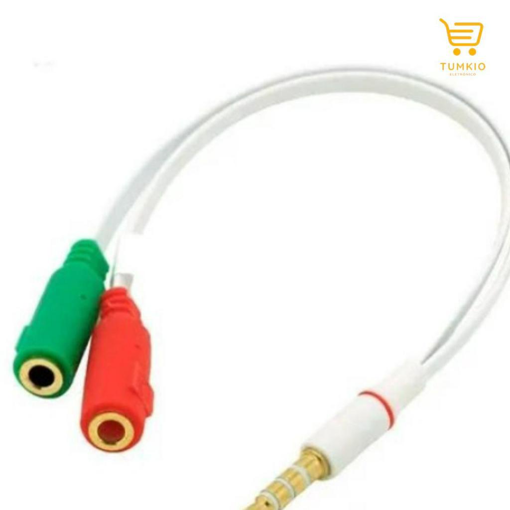 Cabo Adaptador P3 Macho para 2 P2 Fêmea entrada Fone audio e Microfone para Headset XT2196 em Oferta na Shopee