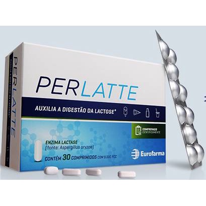 Enzima Lactose Perlatte Enzima Lactase 30 comprimidos (intolerância Lactose)