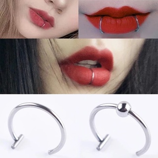Piercing Aço Gótico Punk Fake Falso Unissex Argola Simples Clipe Hélix/Septo/Nariz/Boca/Cartilagem em Oferta na Shopee