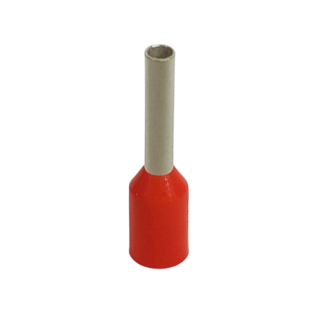 Kit 50 Unidades Terminal Tubular Ilhós Pré Isolado Vermelho 1mm Resistente Conectores Elétricos Tubulares Conectores