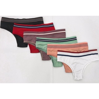 Kit 3 Calcinhas Conforto com Elástico Colorido Moda Íntima Feminina