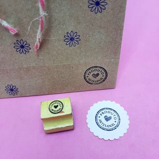 Carimbo Tag - Selo Produto Artesanal - tam. aprox. 2,5x2,5cm em Oferta na Shopee