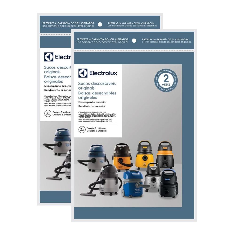 6 Sacos Descartáveis P/ Aspirador GT200  Electrolux